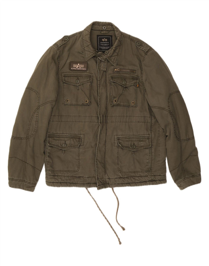 ALPHA INDUSTRIES Herren Militärjacke UK 36 Small Khaki Baumwolle