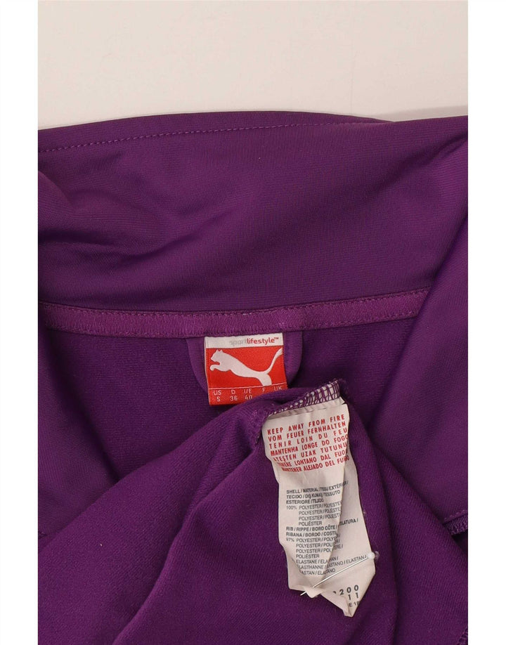 Puma Womens Graphic Trainingsanzug Top Jacke UK 10 Small Lila Polyester