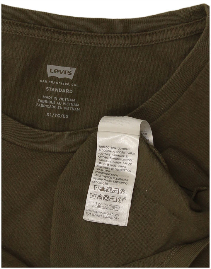 Levi's Herren Standard T-Shirt Top XL Khaki Baumwolle
