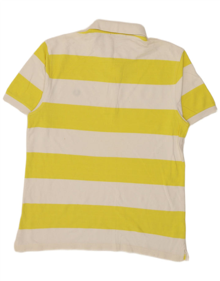 Fred Perry Herren-Poloshirt, groß, gelb gestreift, Baumwolle