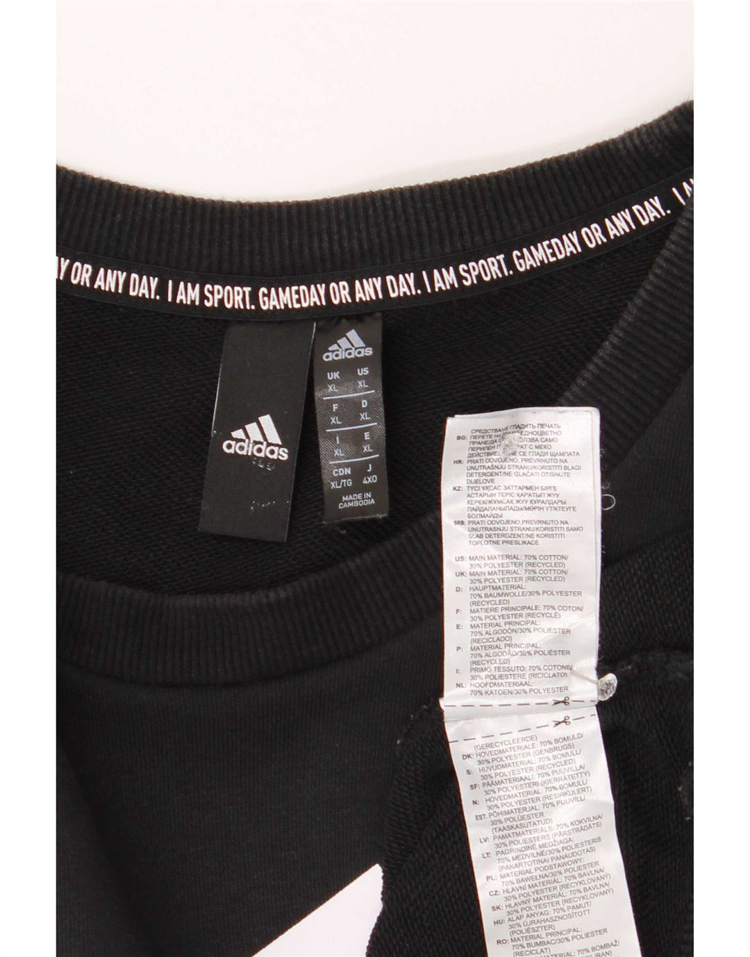 Adidas Herren Graphic Regular Fit Sweatshirt Pullover XL Schwarz Baumwolle
