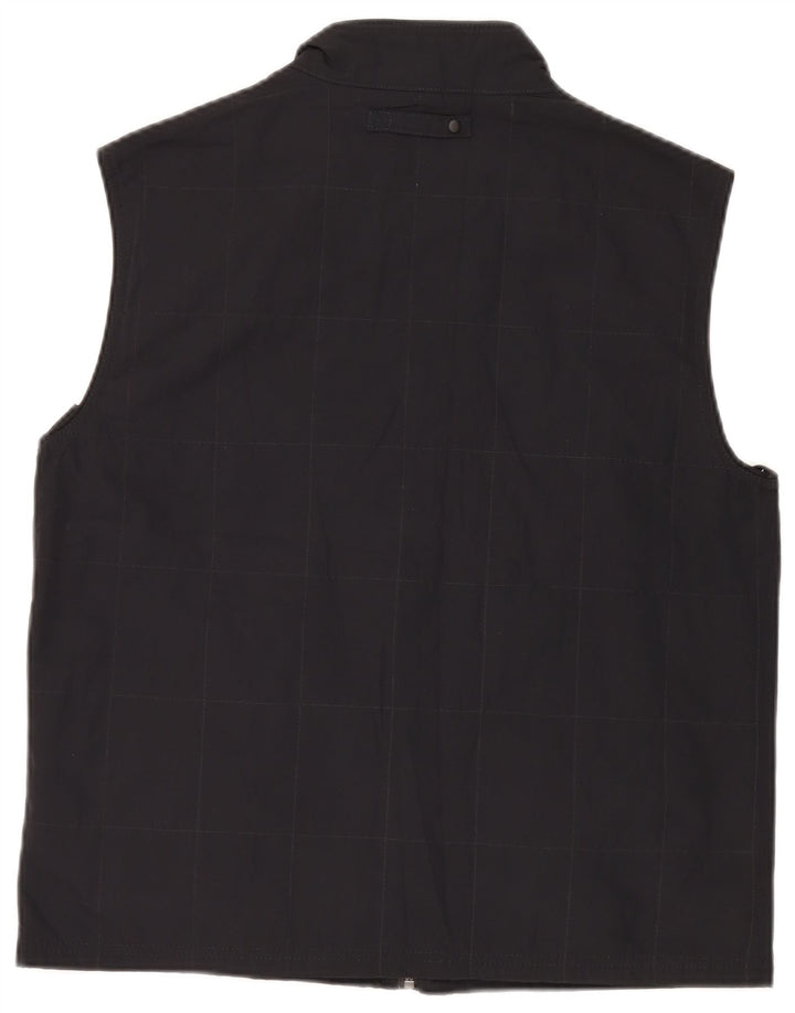 Massimo Dutti Herrenweste UK 42 XL Schwarz kariertes Polyester