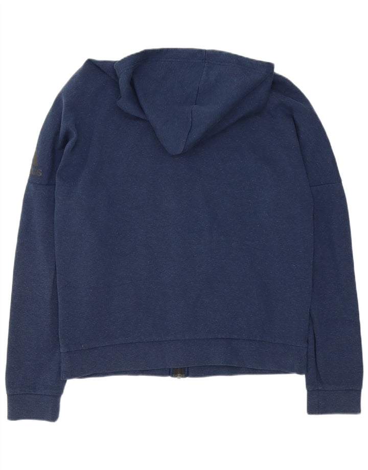 Adidas Herren Kapuzenpullover mit grafischem Reißverschluss, groß, Marineblau