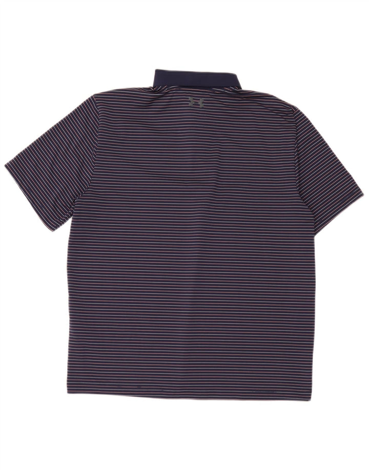 Under Armour Herren-Poloshirt, großes marineblaues Nadelstreifen-Polyester