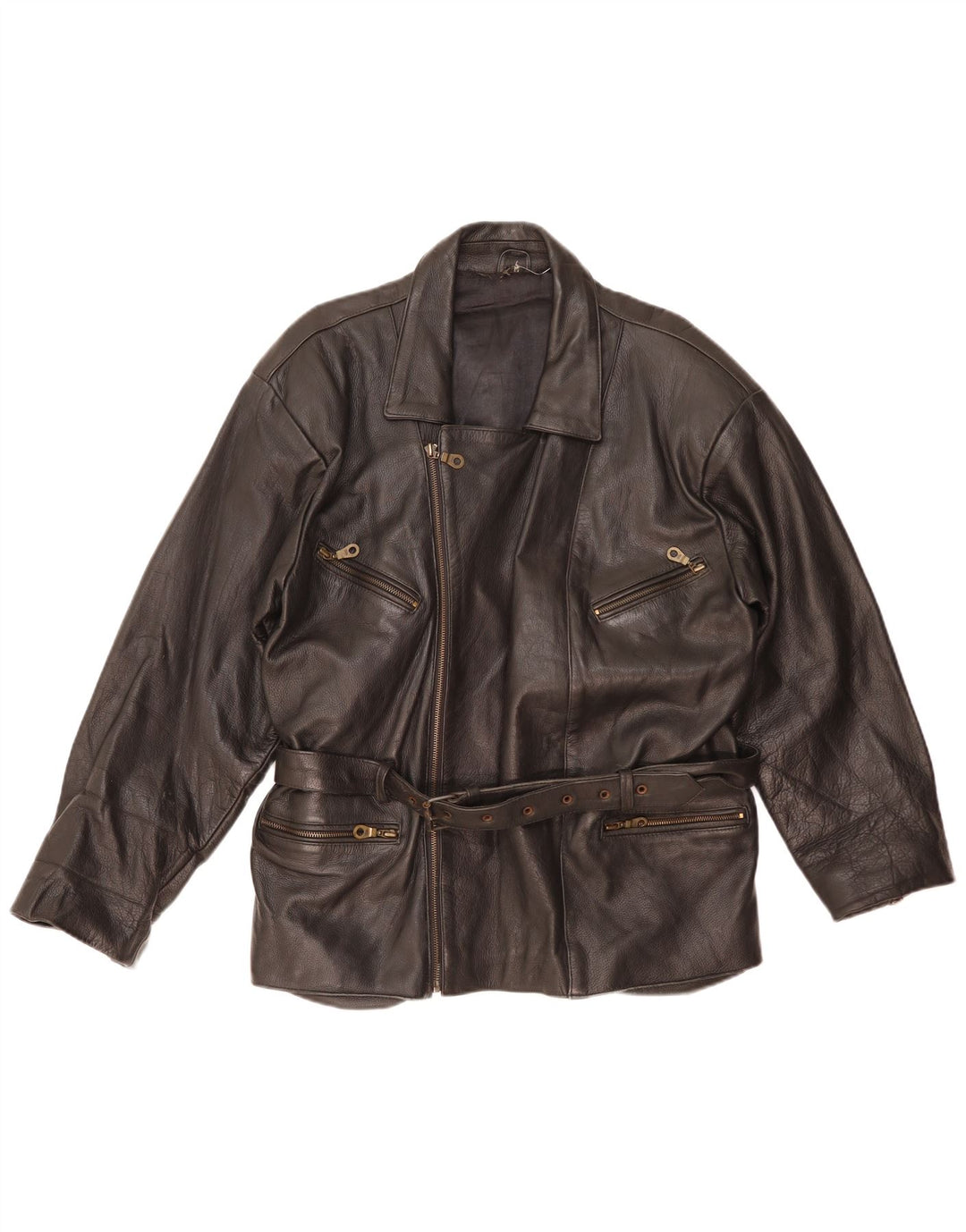 Vintage Herren Biker Lederjacke UK 38 Mittelschwarzes Leder