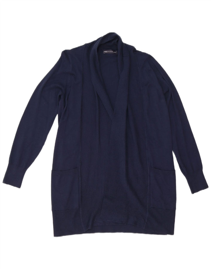 Marks & Spencer Offener Damen-Cardigan-Pullover UK 10 Small Marineblaue Viskose