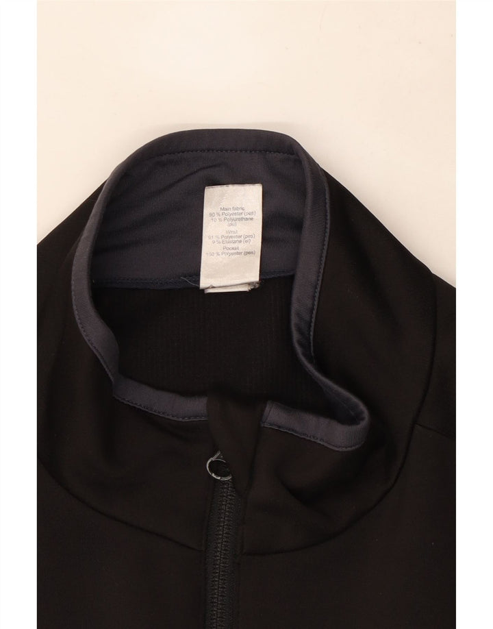 Vintage Herren-Trainingsanzug-Top-Jacke, großes schwarzes Polyester
