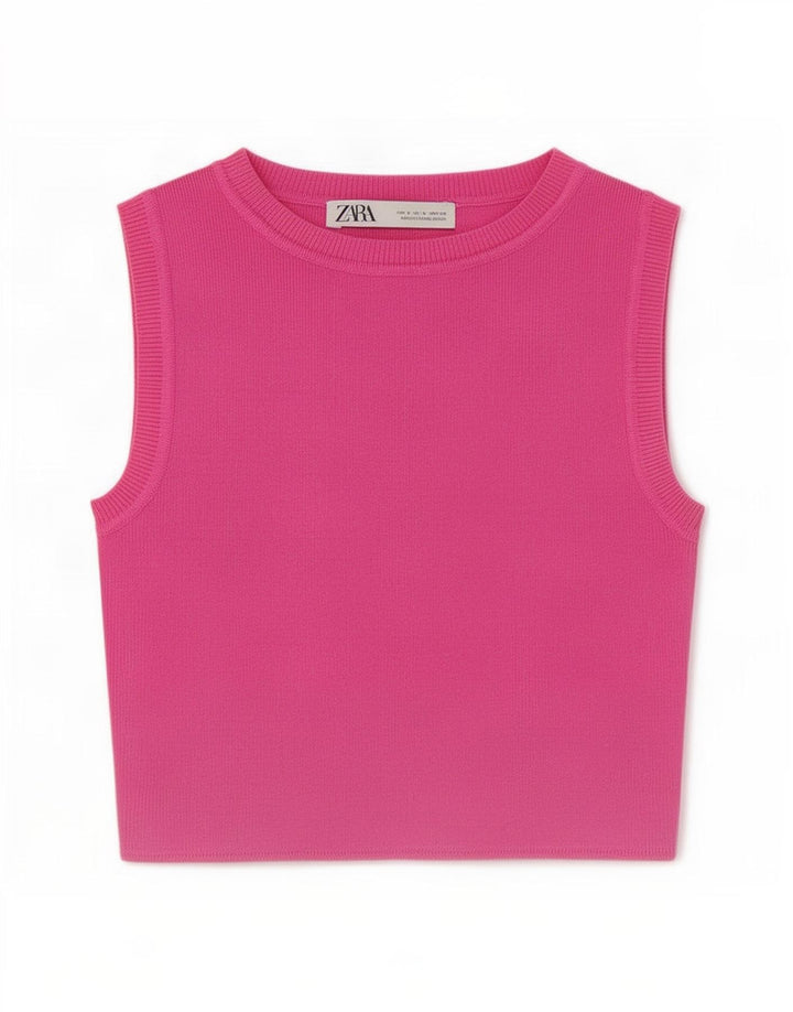 Zara Damen Weste Top UK 10 Small Pink
