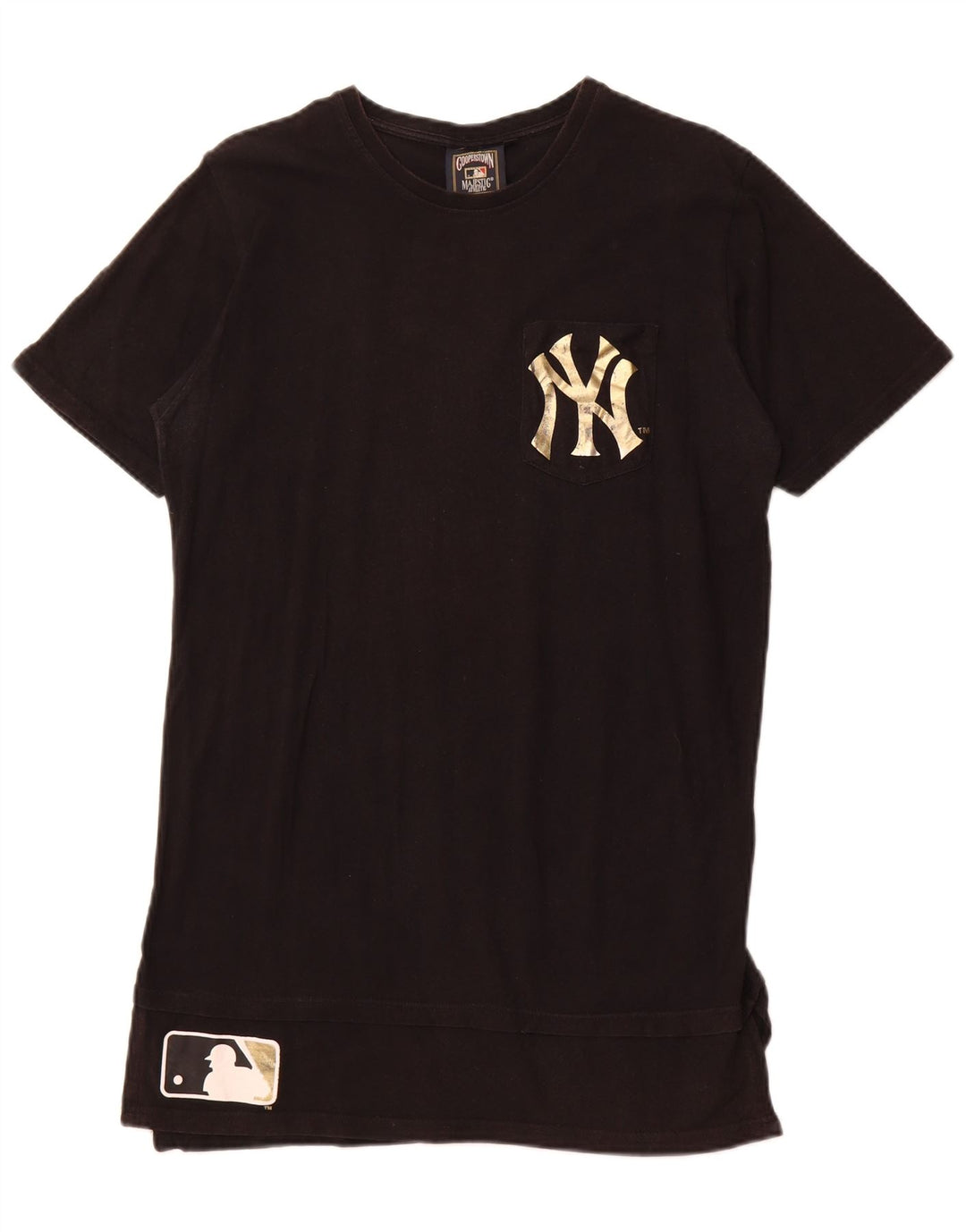 MAJESTIC Damen New York Yankees Grafik-Tunika-Oberteil UK 16 Large Schwarz