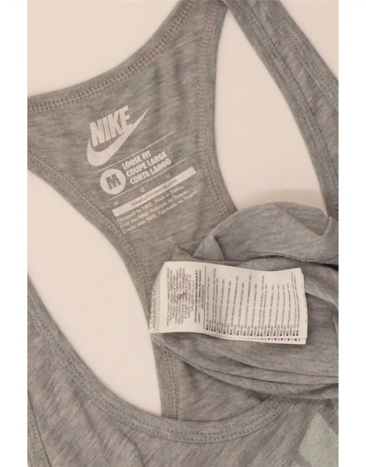 Nike Womens Loose Fit Graphic Vest Top UK 12 Mittelgraues Polyester