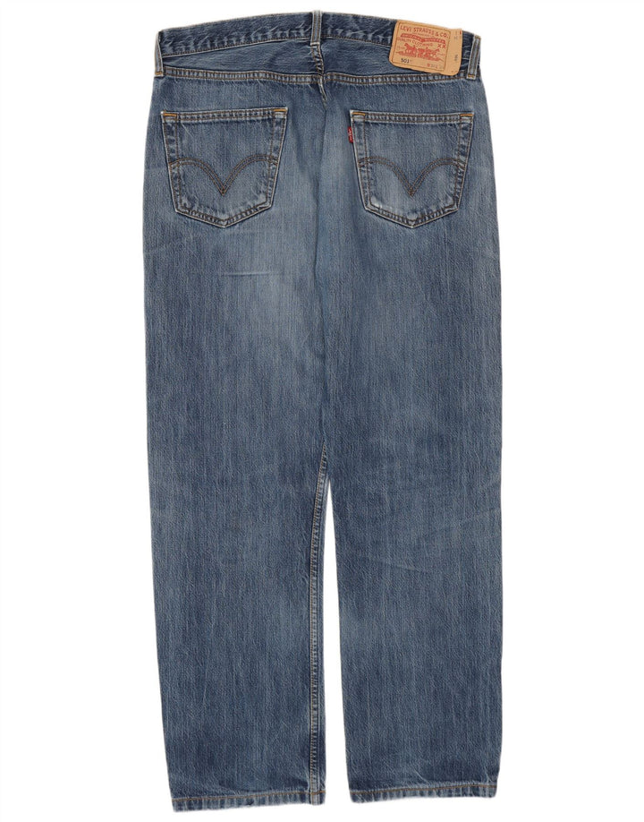Levi's Herren 501 Distressed Straight Jeans W36 L30 Blaue Baumwolle