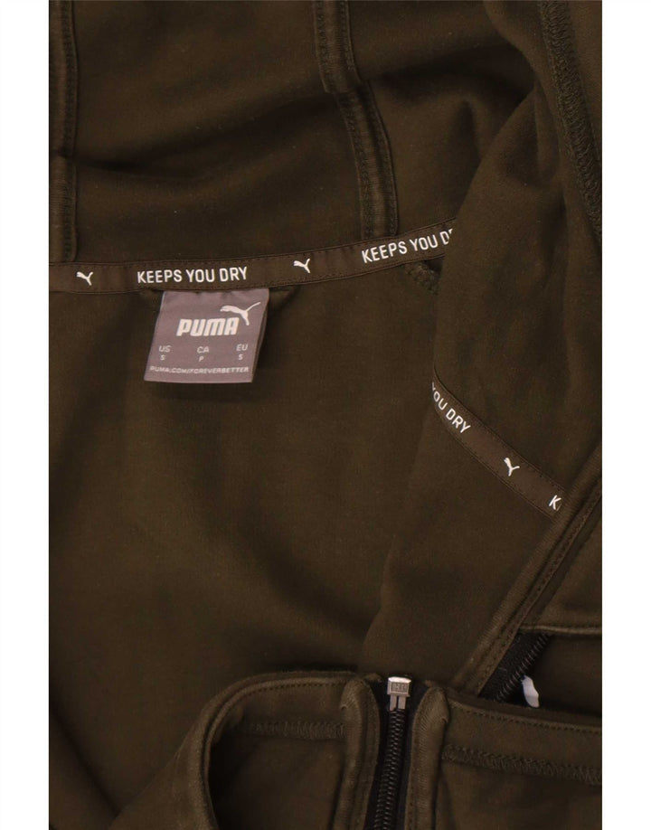 Puma Herren-Kapuzenpullover mit Reißverschluss, klein, Khaki, Farbblock