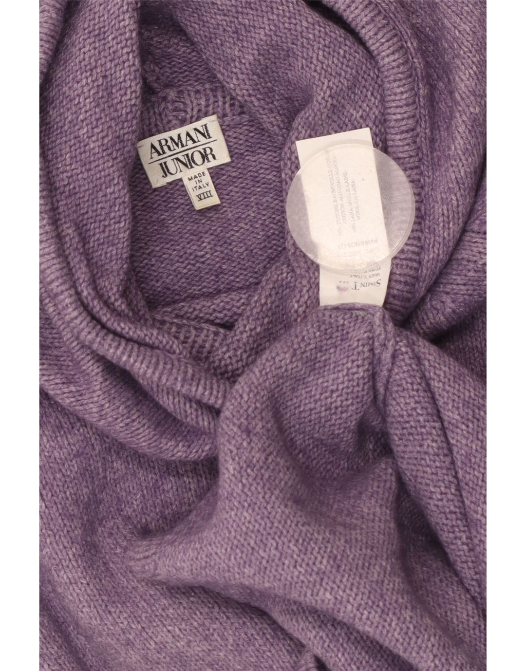 ARMANI JUNIOR Mädchen-Pullover mit Kapuze, 7–8 Jahre, lila Baumwolle
