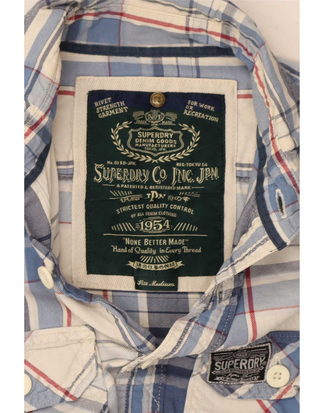 Superdry Herren Flanellhemd Mittelblau kariert