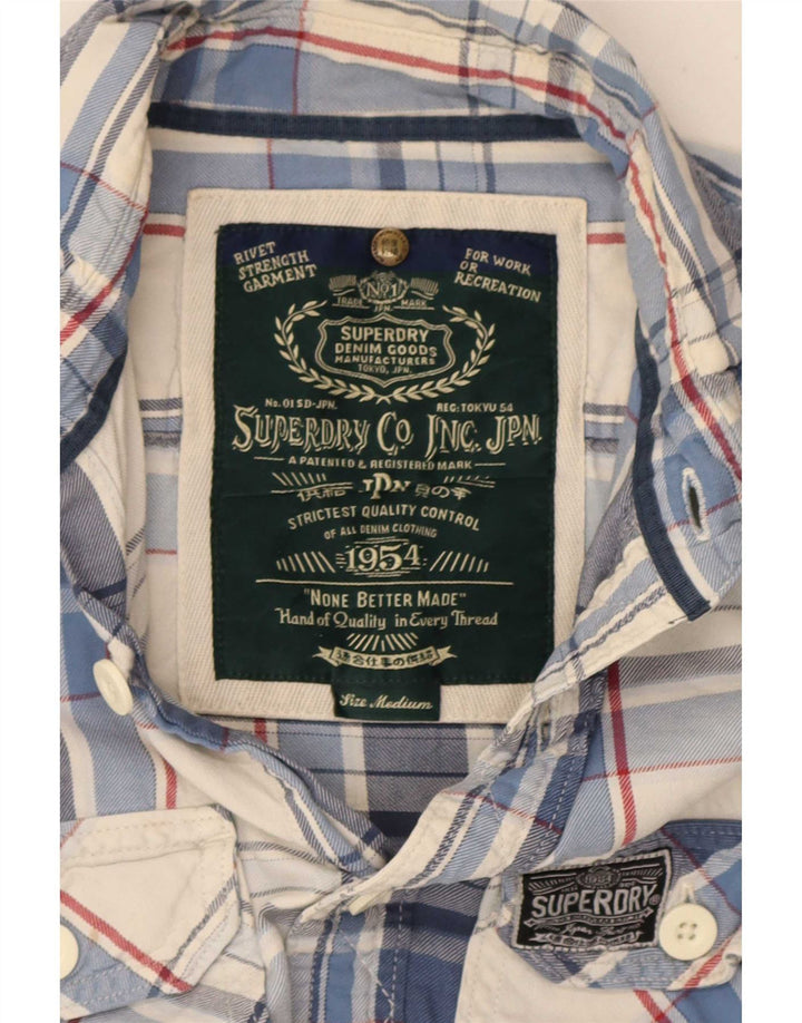 Superdry Herren Flanellhemd Mittelblau kariert