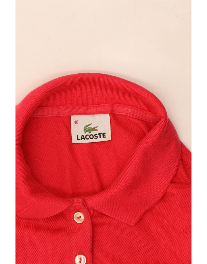 LACOSTE Damen Poloshirt Größe 40 Mittelrosa
