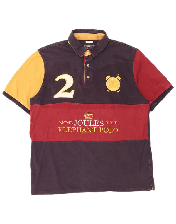 Joules Herren-Poloshirt mit grafischer klassischer Passform, groß, Marineblau, Farbblock