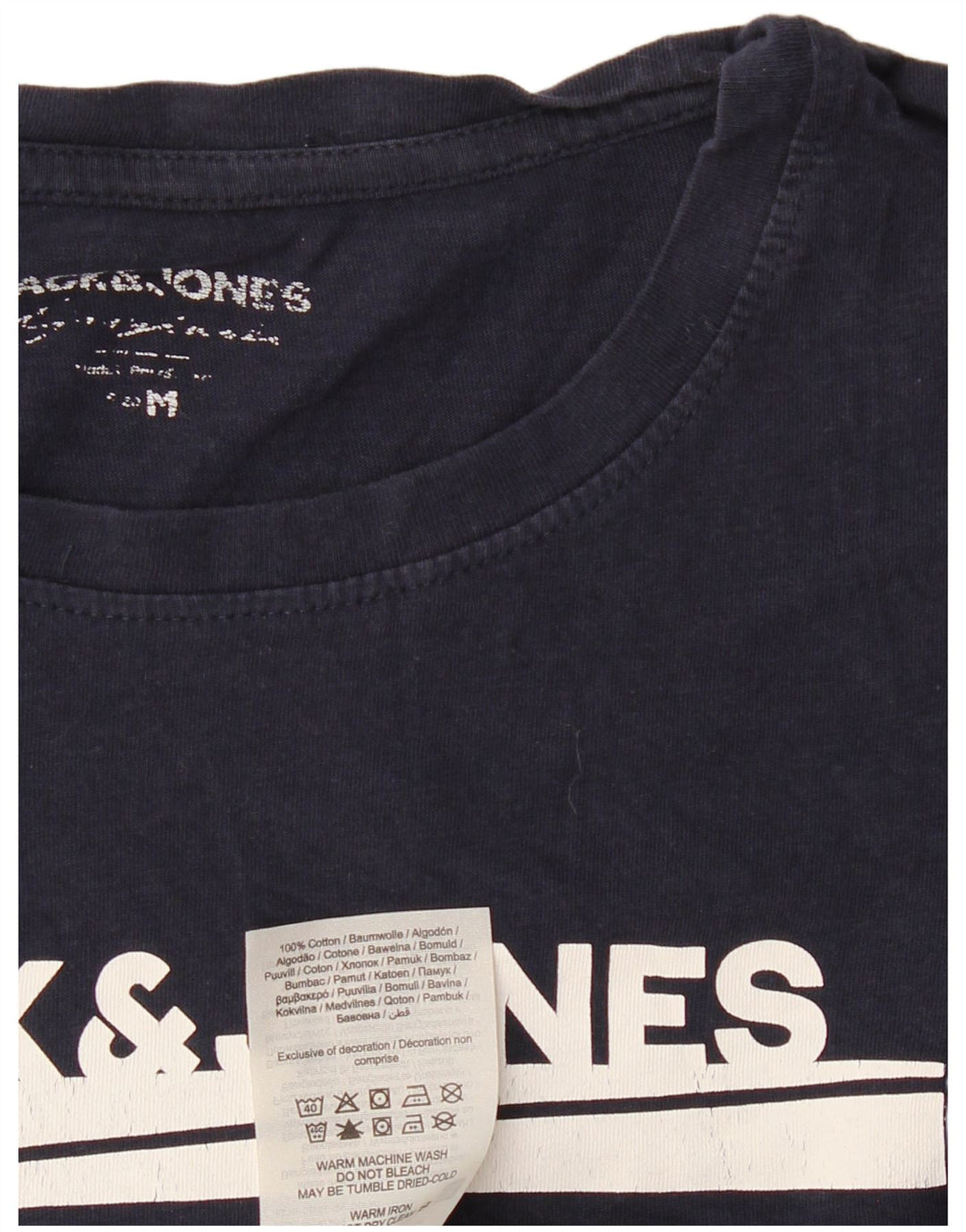 JACK & JONES Herren-T-Shirt mit Grafik, mittlere marineblaue Baumwolle