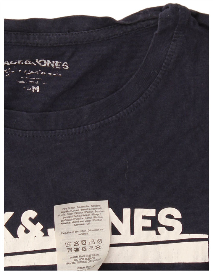 JACK & JONES Herren-T-Shirt mit Grafik, mittlere marineblaue Baumwolle