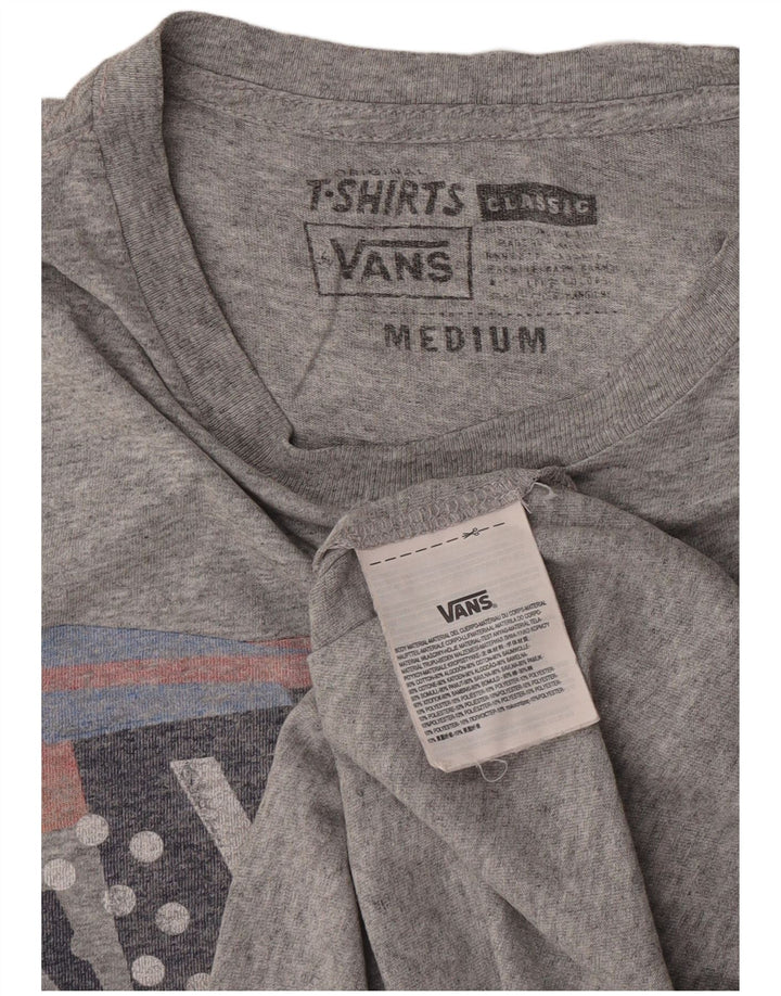 Vans Herren Grafik-T-Shirt-Oberteil aus mittelgrau gesprenkelter Baumwolle
