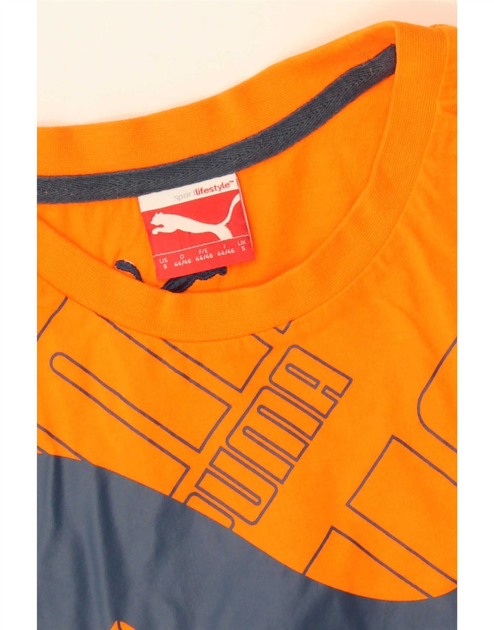 Puma Herren Grafik T-Shirt Top Small Orange
