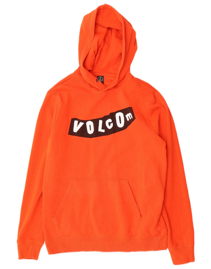 VOLCOM Herren-Kapuzenpullover mit Grafik, Größe S, Orange, Baumwolle