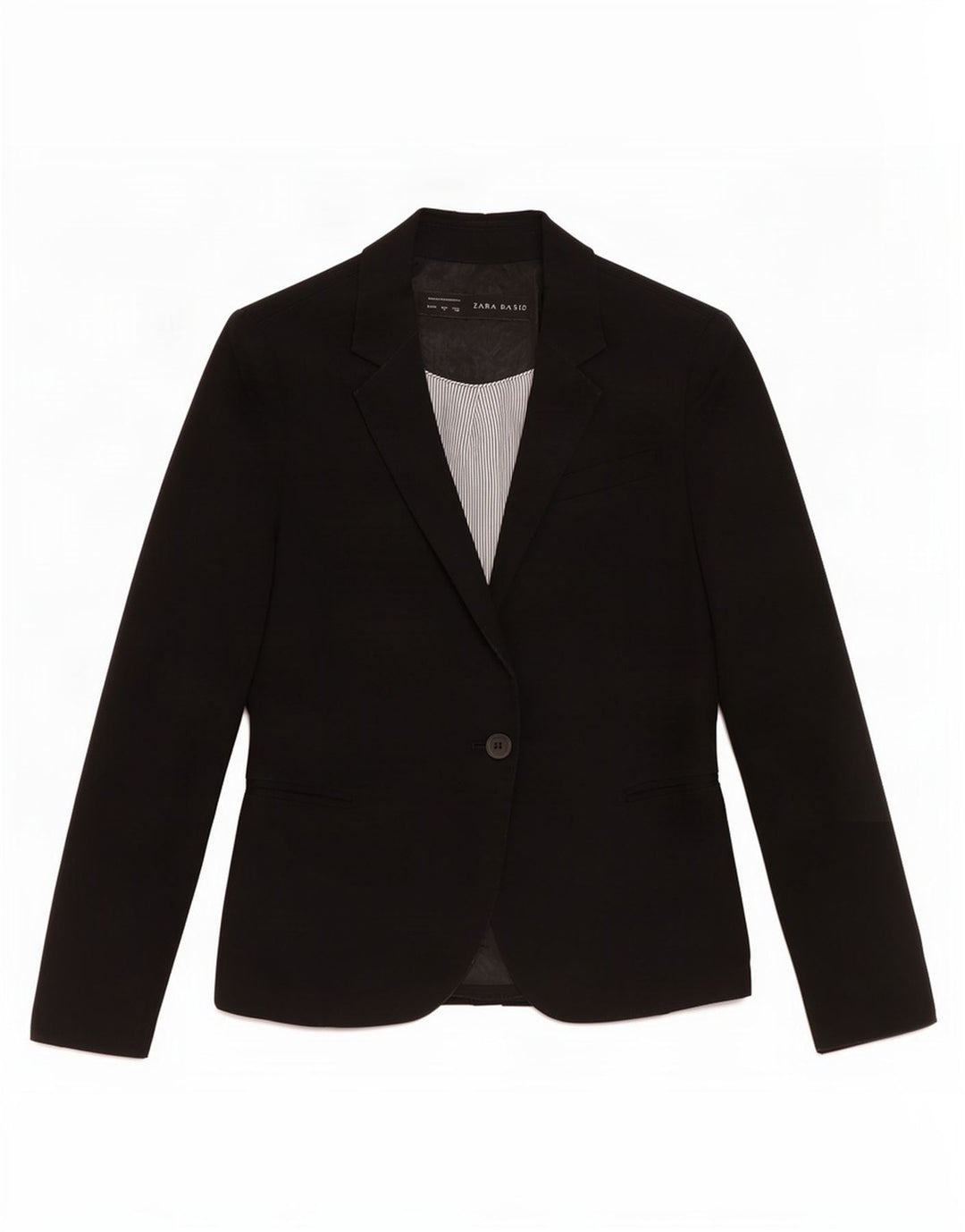 Zara Damen 1-Knopf-Blazerjacke UK 14 Large Schwarz