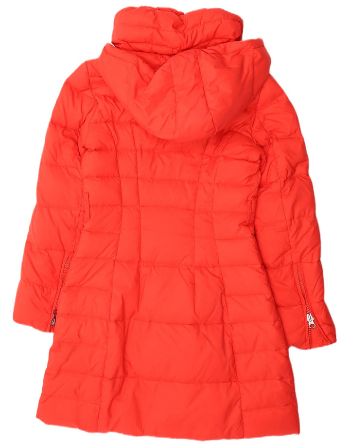 Benetton Wattierter Damenmantel mit Kapuze IT 44 Mittelorange Polyamid