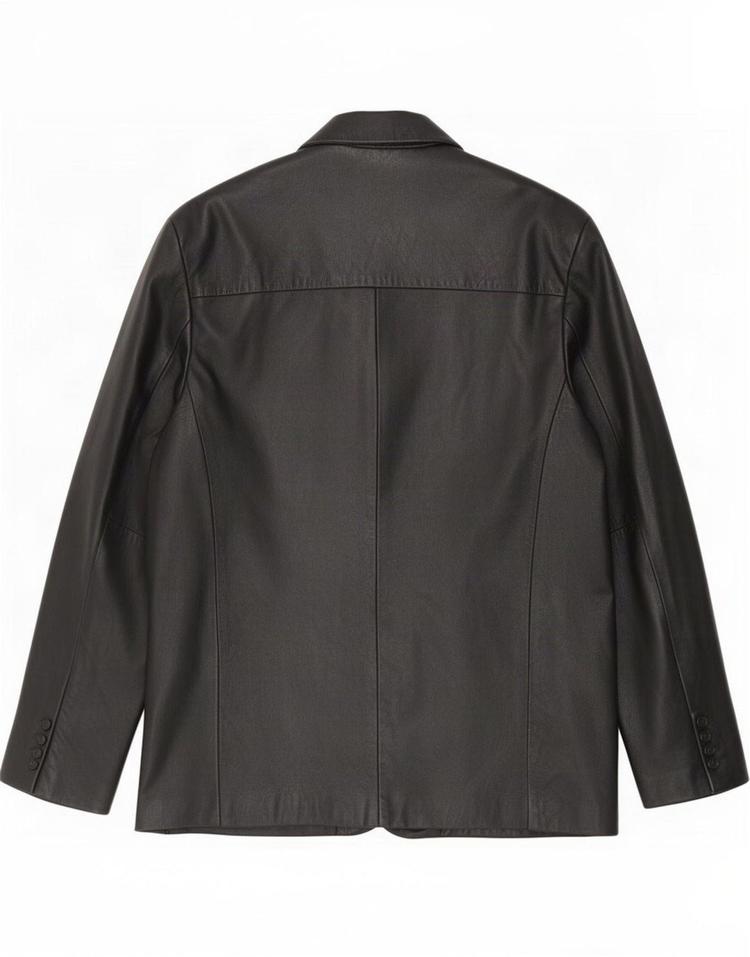 MDK Herren-Blazerjacke aus Leder mit 3 Knöpfen, UK 38, Mittelschwarz