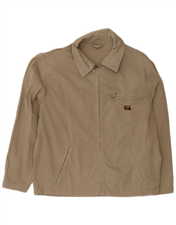 Vintage Herren Bomberjacke UK 40 Große Beige Baumwolle