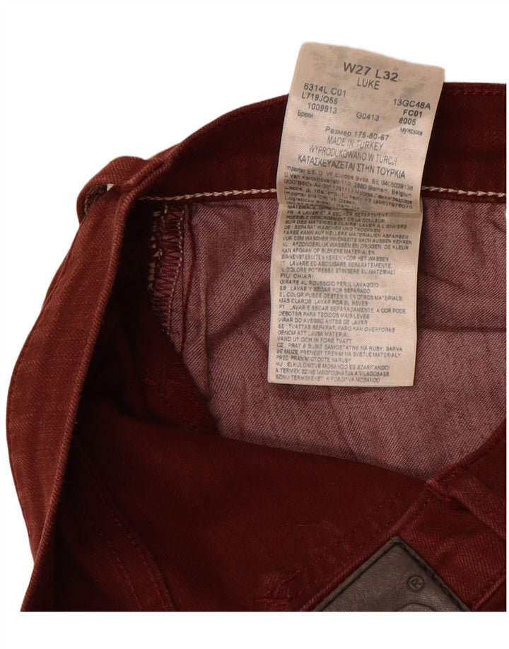 Lee Damen Luke Slim Jeans W27 L32 Braune Baumwolle