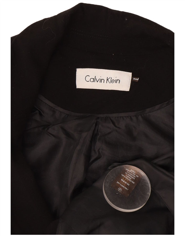 Calvin Klein Damen 1-Knopf-Militärblazer, Größe S, Schwarz