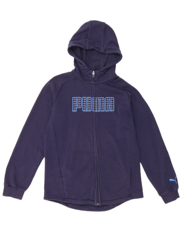PUMA Jungen Graphic Zip Hoodie Pullover 11-12 Jahre Marineblaue Baumwolle
