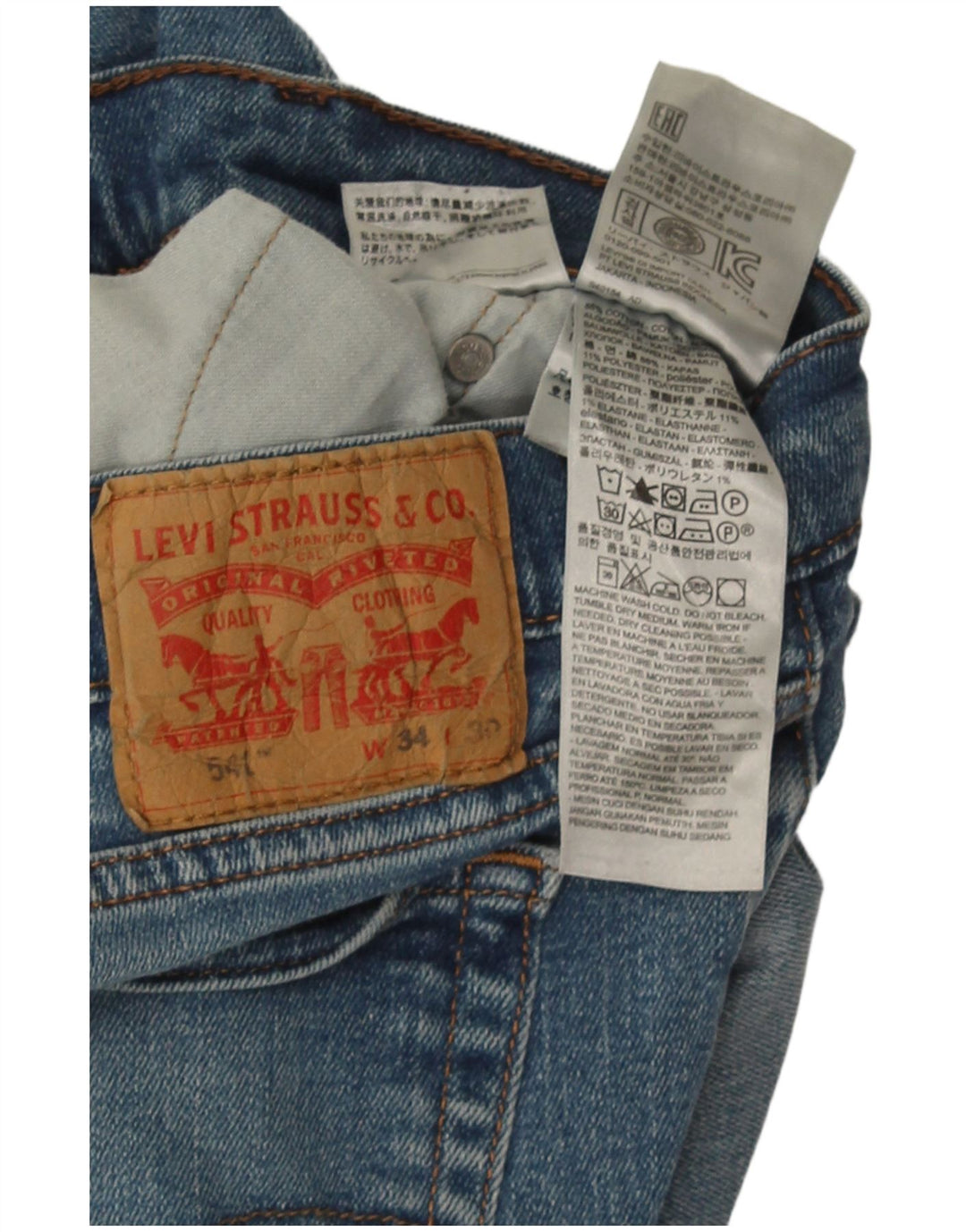 Levi's Herren 541 Straight Jeans W34 L30 Blaue Baumwolle