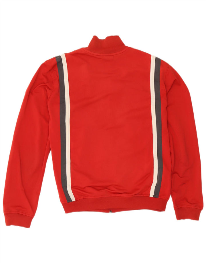Nike Herren-Trainingsanzug-Oberteiljacke UK 38/40 Mittelrotes Colourblock-Polyester