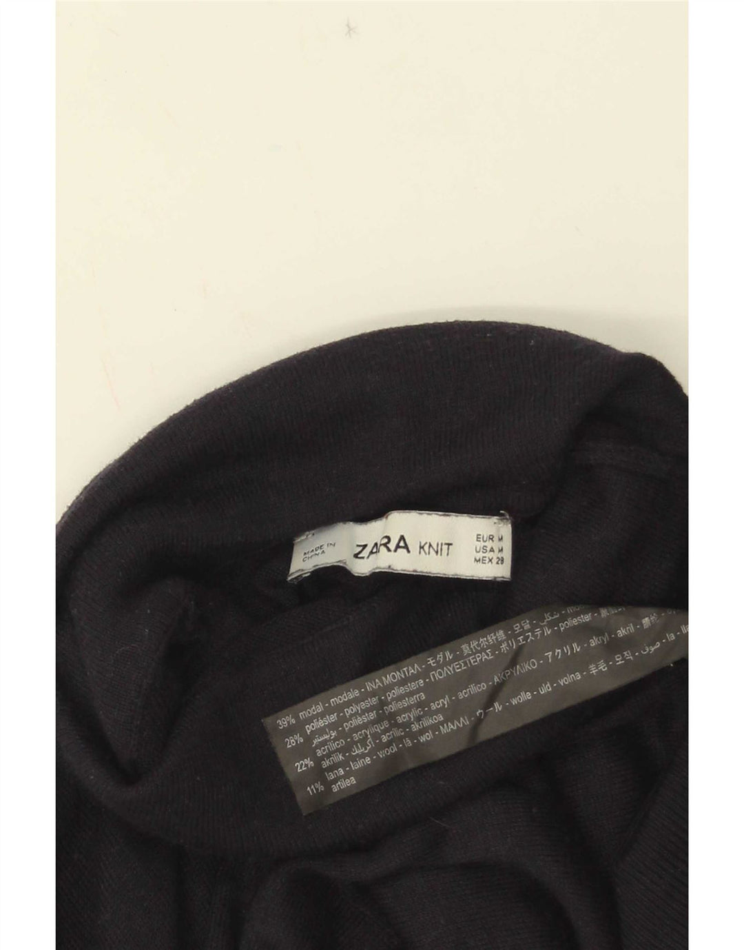 Zara Damen-Pullover mit Rollkragen, UK 12, mittelblau, Modal