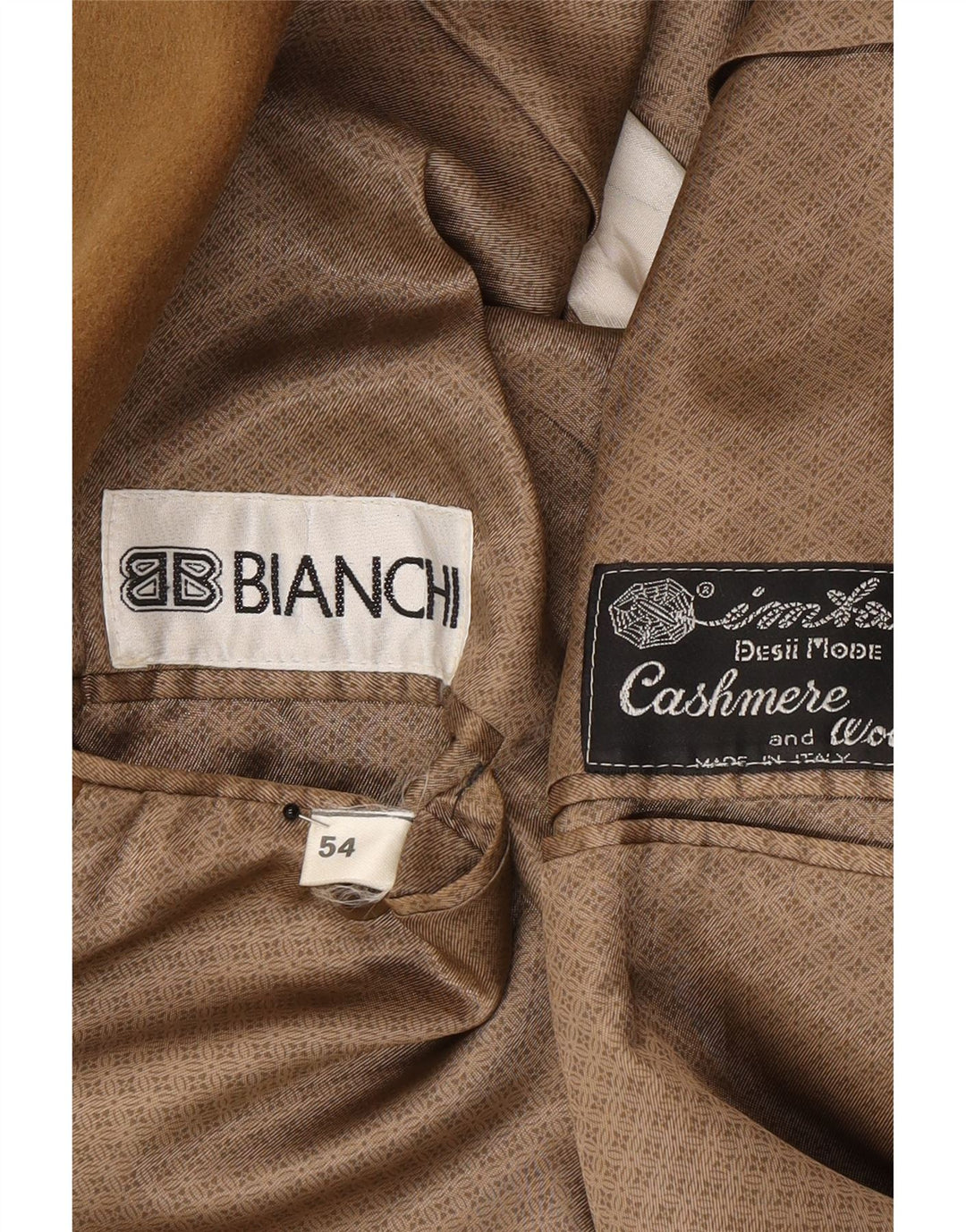 Bianchi Herren 2-Knopf-Blazerjacke IT 54 2XL Brauner Kaschmir