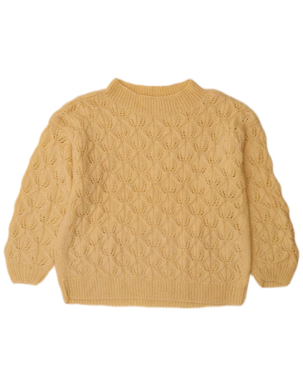 VINTAGE Damen Rollkragenpullover Pullover UK 14 Large Beige