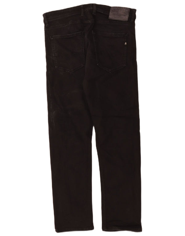 Replay Herren Slim Jeans W32 L30 Schwarz Baumwolle