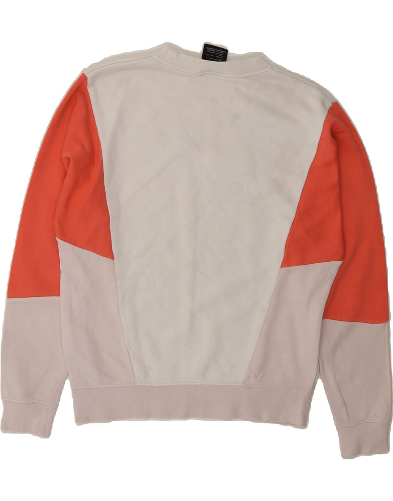 NIKE Womens Sweatshirt Jumper UK 6 XS Beige Colourblock Cotton Vintage Nike and Second-Hand Nike from Messina Hembry 