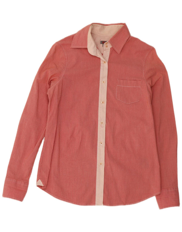 Slam Womens Shirt UK 12 Medium Red Nadelstreifen Baumwolle