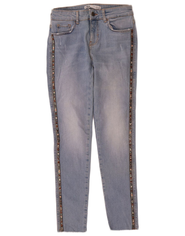 Zara Damen Skinny Jeans EU 38 Small W28 L27 Blaue Baumwolle
