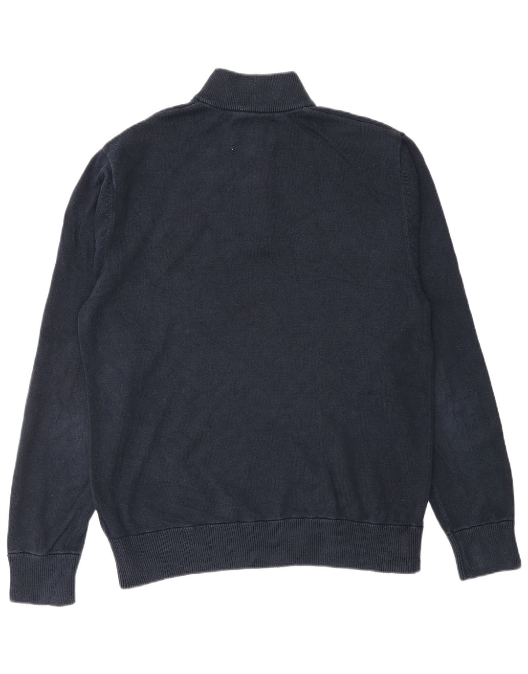 Jack Wills Herren-Pullover mit Reißverschluss am Hals, groß, marineblaue Baumwolle