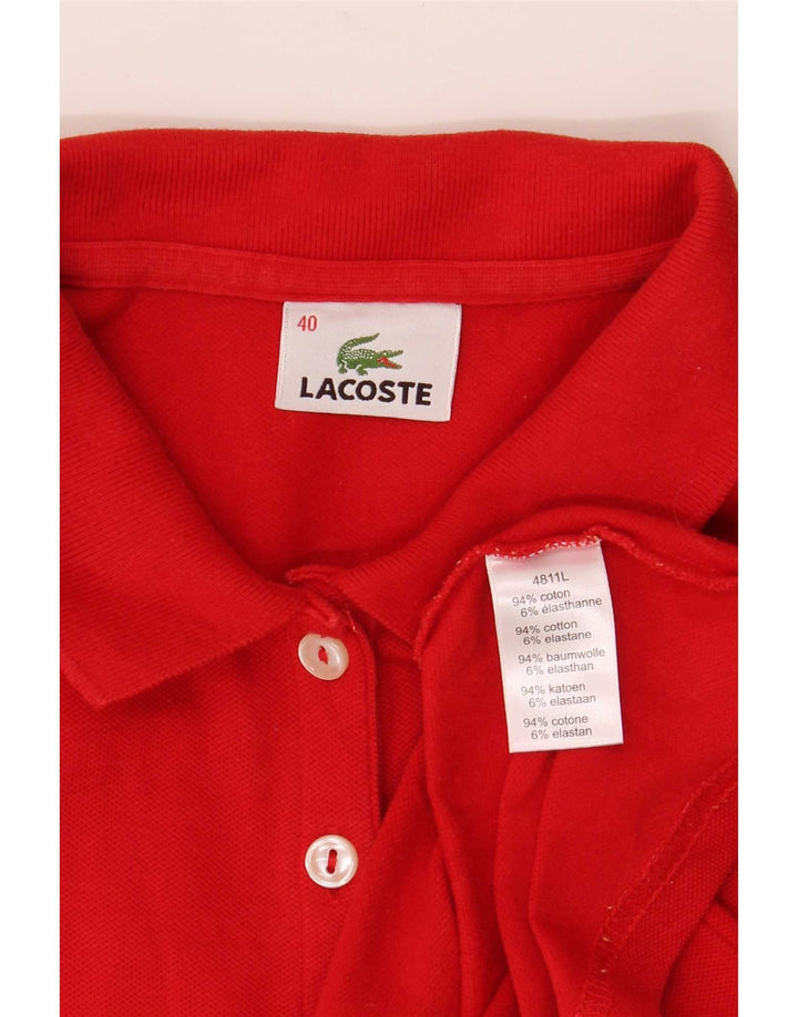 Lacoste Damen Poloshirt Größe 40 Mittelrote Baumwolle