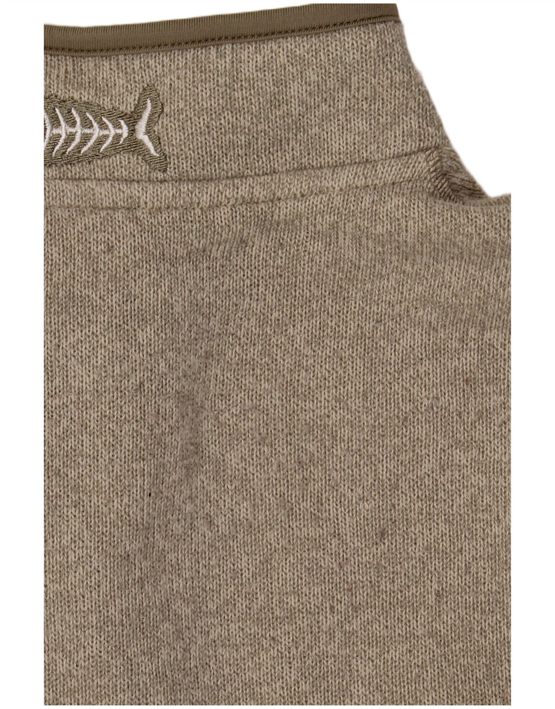 Weird Fish Herren-Pullover mit Reißverschluss am Hals, groß, Khaki, Polyester