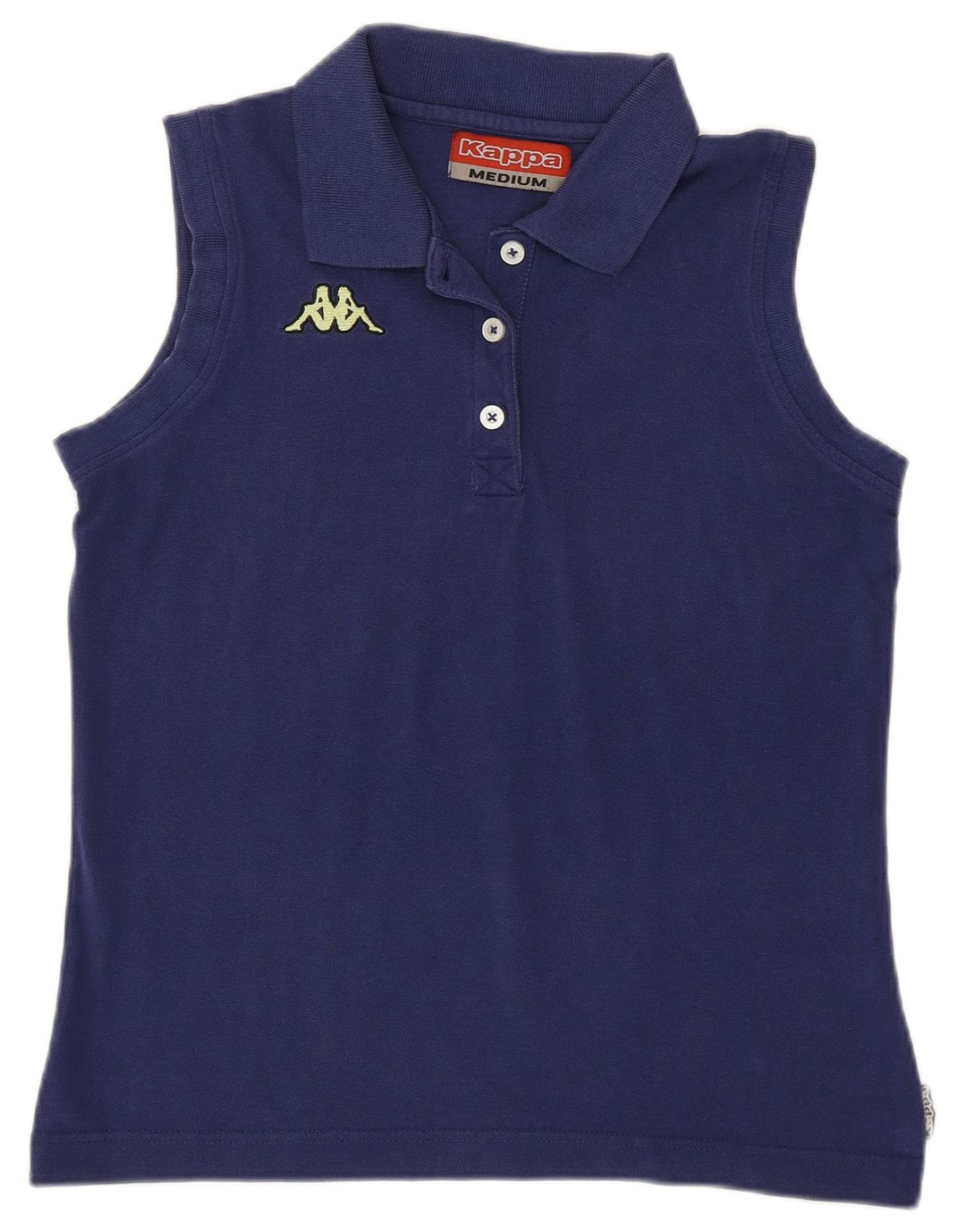 Kappa Damen Ärmelloses Poloshirt UK 12 Medium Marineblau