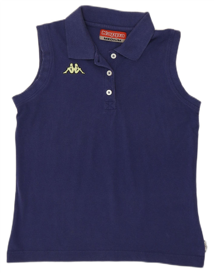 Kappa Damen Ärmelloses Poloshirt UK 12 Medium Marineblau