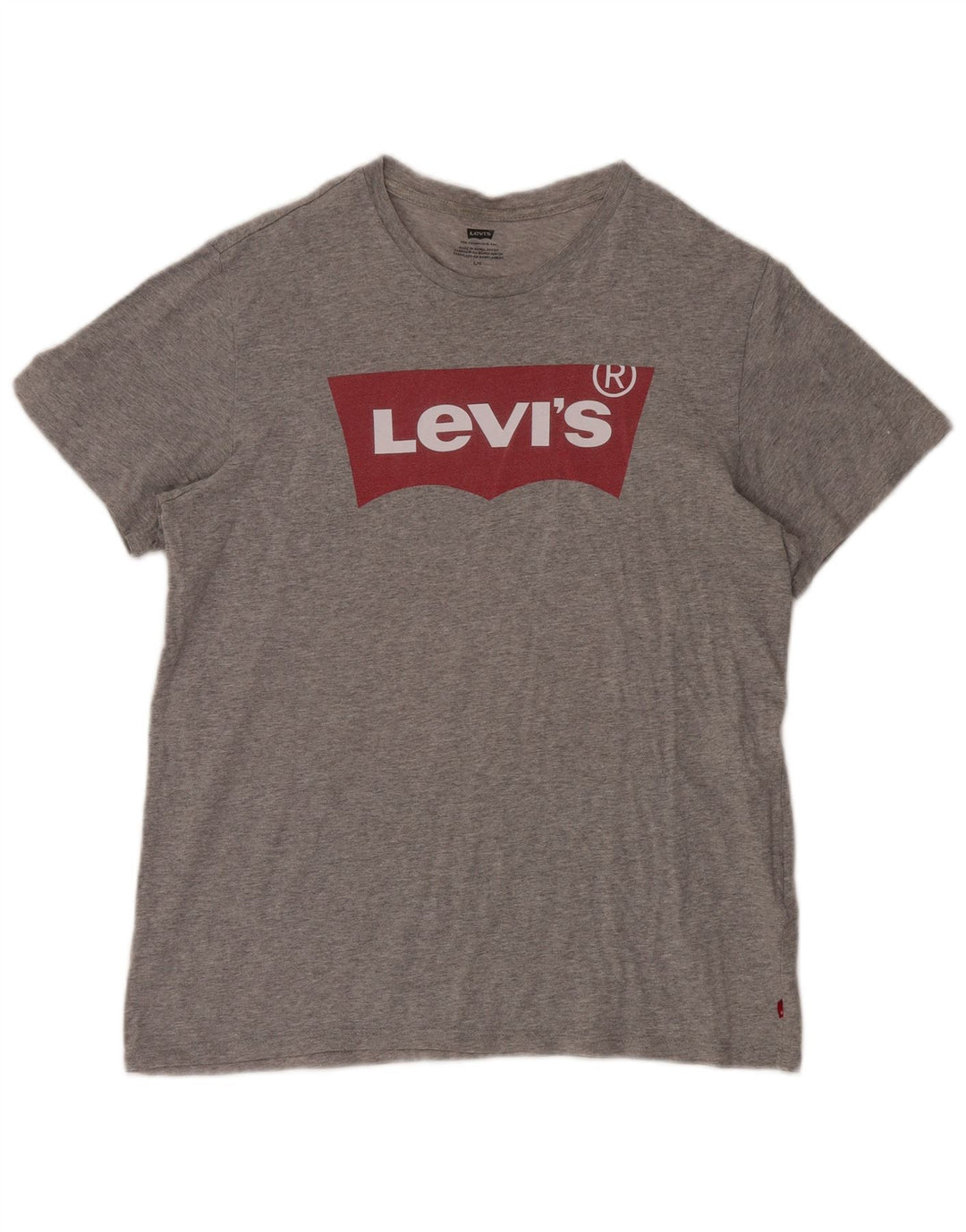 LEVI'S Herren-T-Shirt mit Grafik, Größe L, aus grauer Baumwolle