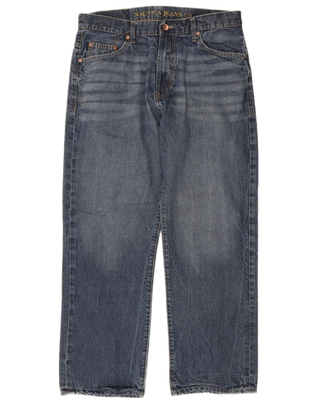 Nautica Herren Straight Jeans W34 L30 Blaue Baumwolle