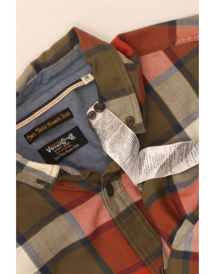 Jack & Jones Herren-Flanellhemd, mittelgroße Khaki-Karo-Baumwolle